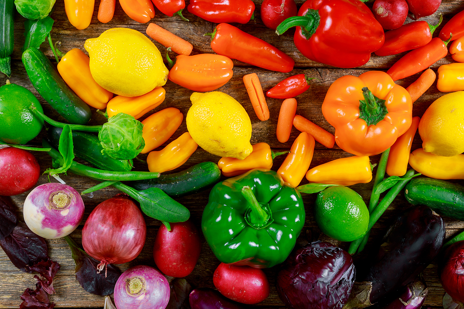 colorful fruit and vegetables